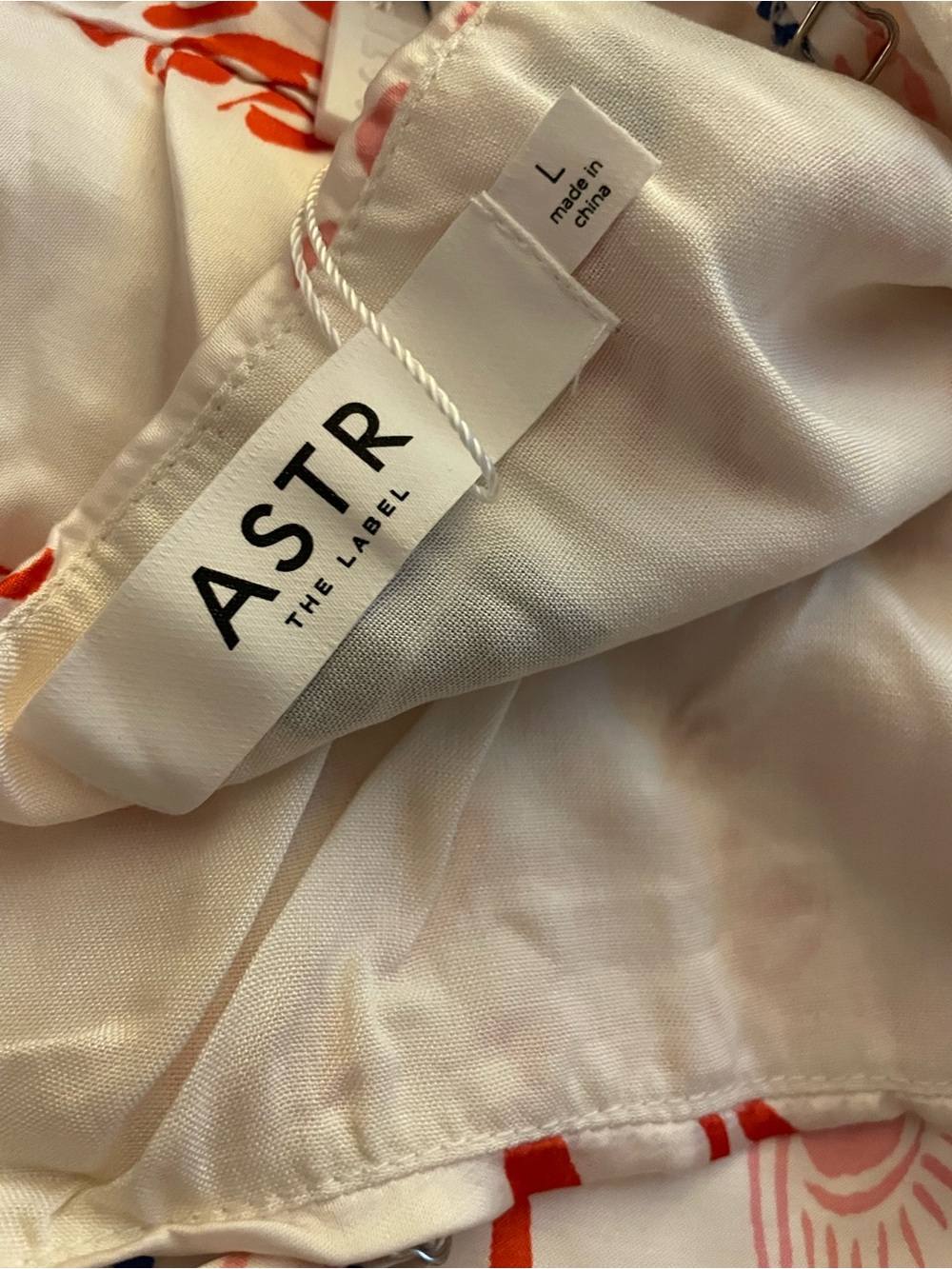 Astr French🇫🇷Poetry🖋️Midi Slip Dress in White, Blue & Red - Sz L NWT - Picture 10 of 10